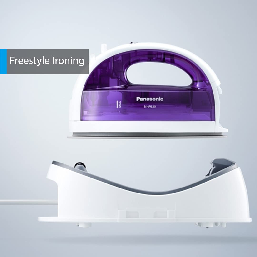 Panasonic Cordless Steam Iron, 1550W White/Purple Min 1 year warranty مكواة بخار لاسلكية من باناسونيك، 1550 واط ابيض/ارجواني ضمان لمدة عام Panasonic Cordless Steam Iron, 1550W White/Purple Min 1 year warranty مكواة بخار لاسلكية من باناسونيك، 1550 واط ابيض/ارجواني ضمان لمدة عام